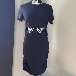 NEW H&M Drawstring hips dress, open in front.